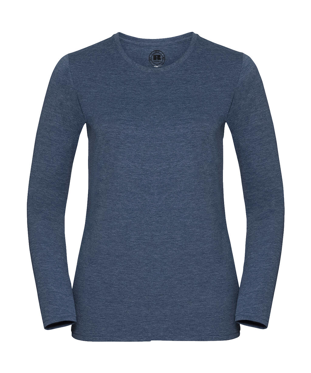 Damen HD Langarm-T-Shirt - Hellblau meliert
