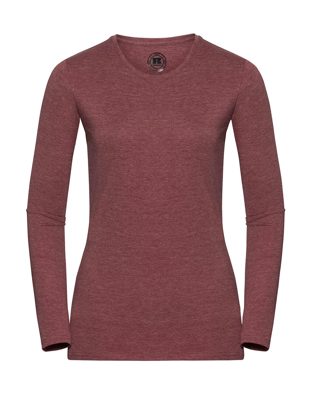 Damen HD Langarm-T-Shirt - Kastanienbrauner Mergel