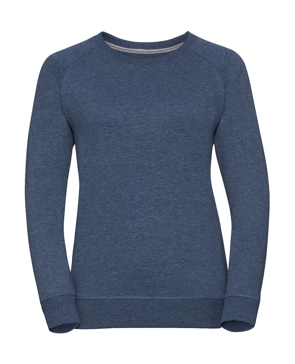 Damen-Raglan-Sweatshirt aus French Terry in HD-Qualität - Hellblau meliert