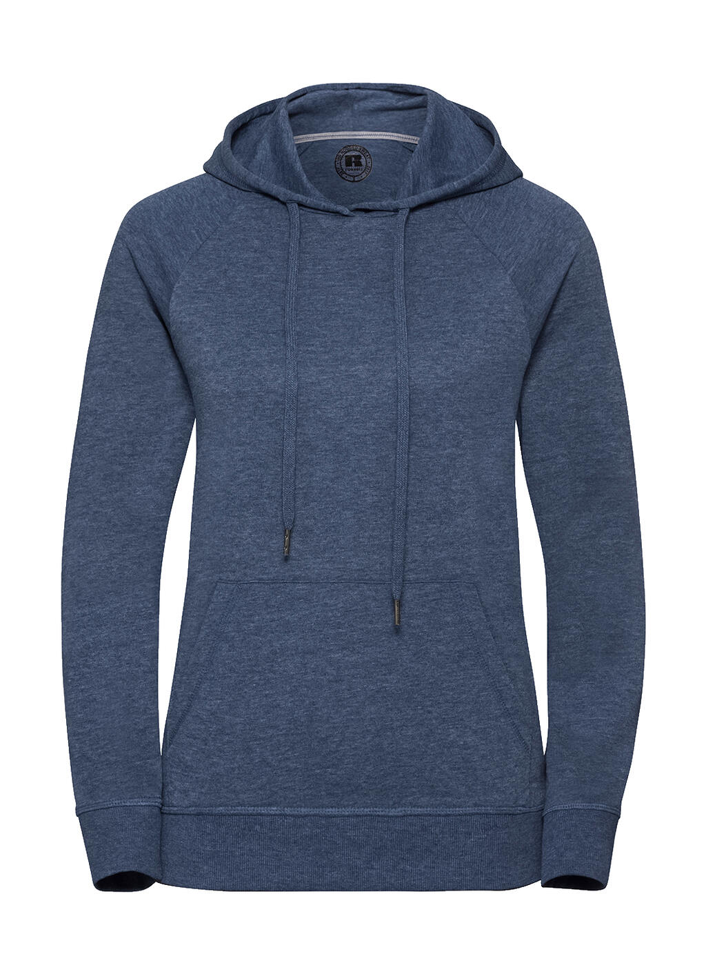 Damen-Hoodie aus französischem HD-Frottee - Hellblau meliert