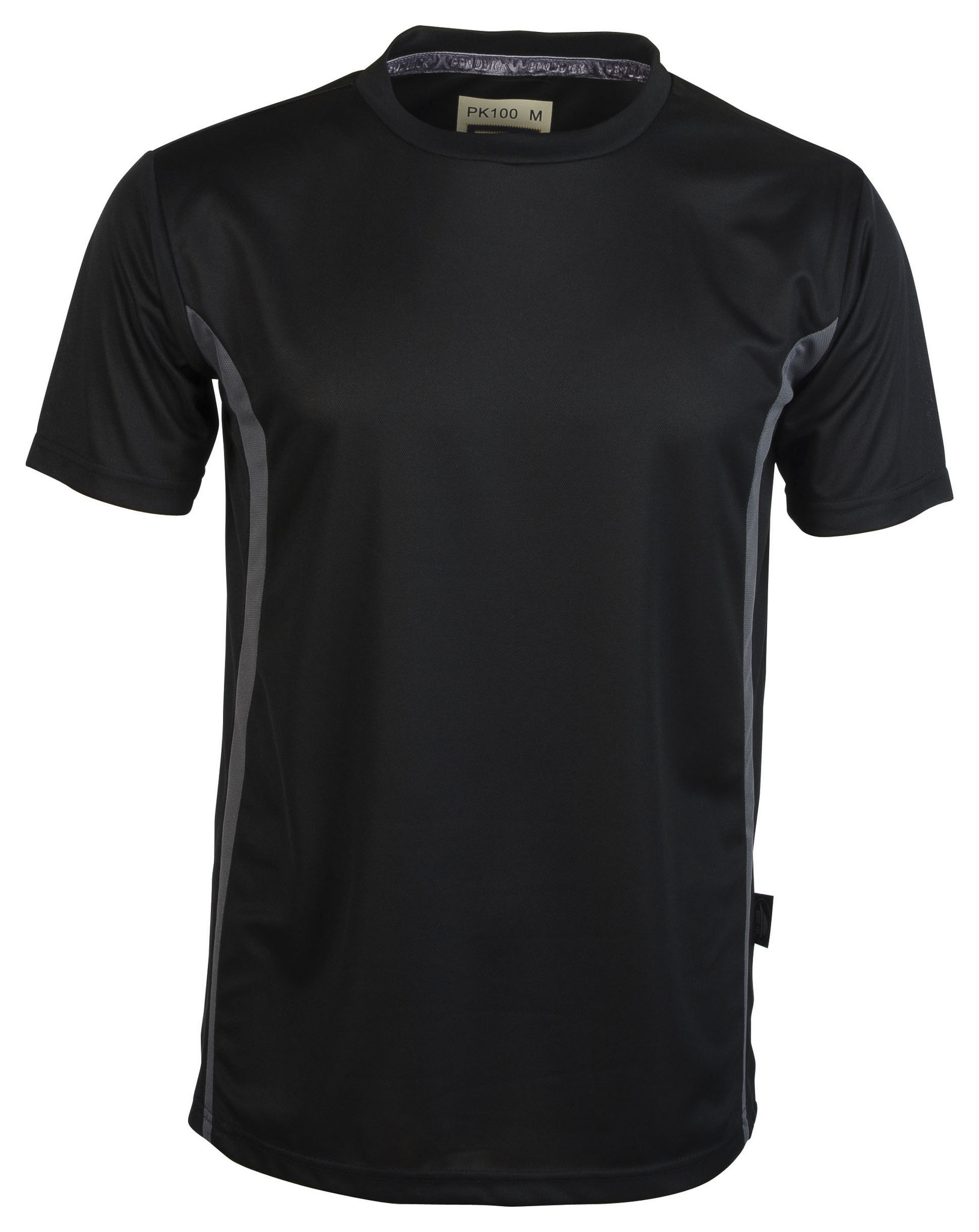 Sport-T-Shirt mit Kontrasteffekten, Größe M/C, 100 % Polyester, 140 g/m², Azurblau/Weiß, Größe S - BK – Schwarz