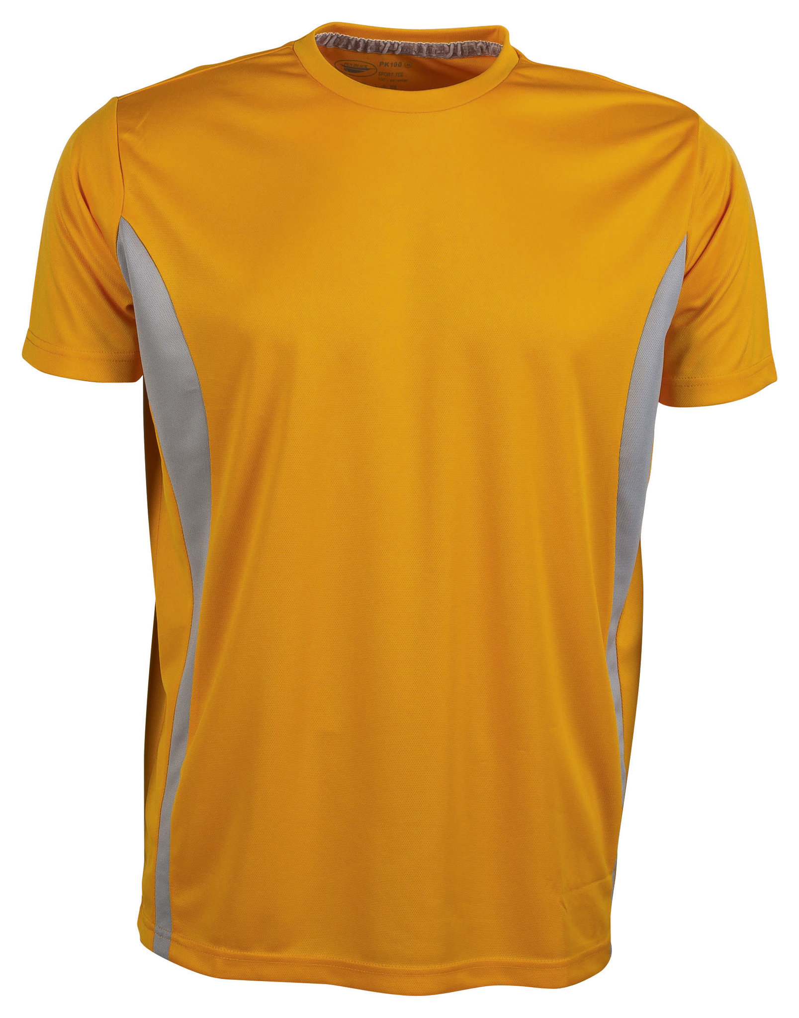 Sport-T-Shirt mit Kontrasteffekten, Größe M/C, 100 % Polyester, 140 g/m², Azurblau/Weiß, Größe S - ODER – Fluoreszierendes Orange
