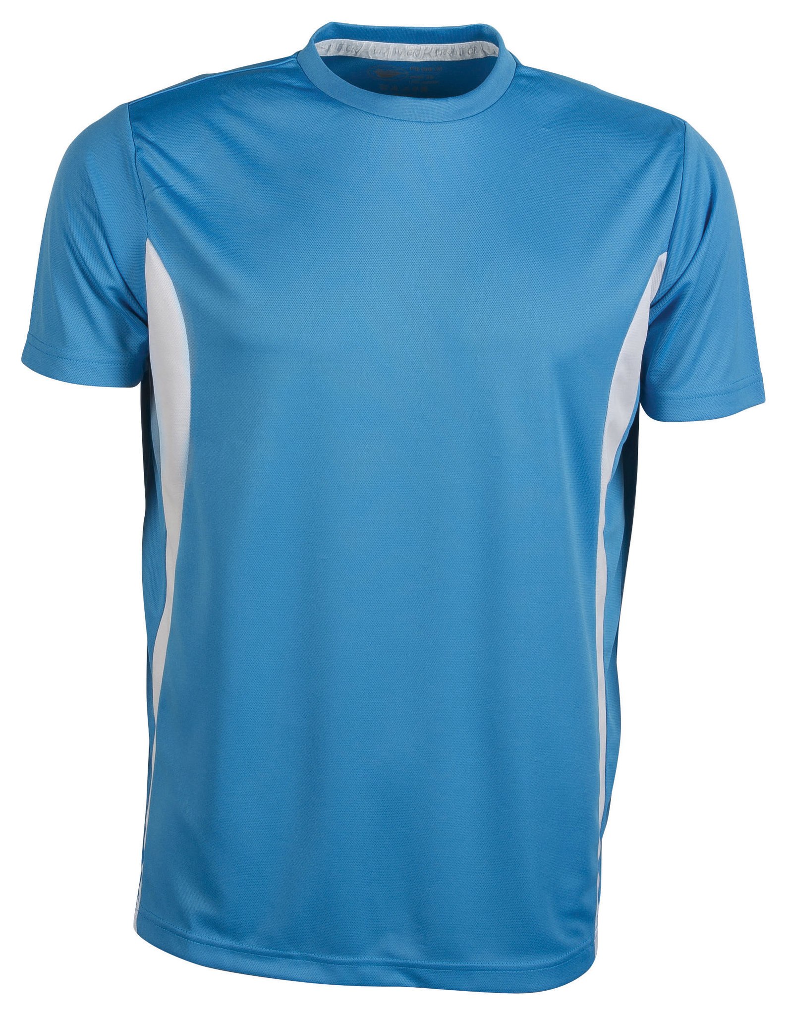 Sport-T-Shirt mit Kontrasteffekten, Größe M/C, 100 % Polyester, 140 g/m², Azurblau/Weiß, Größe S - AZ - Azure