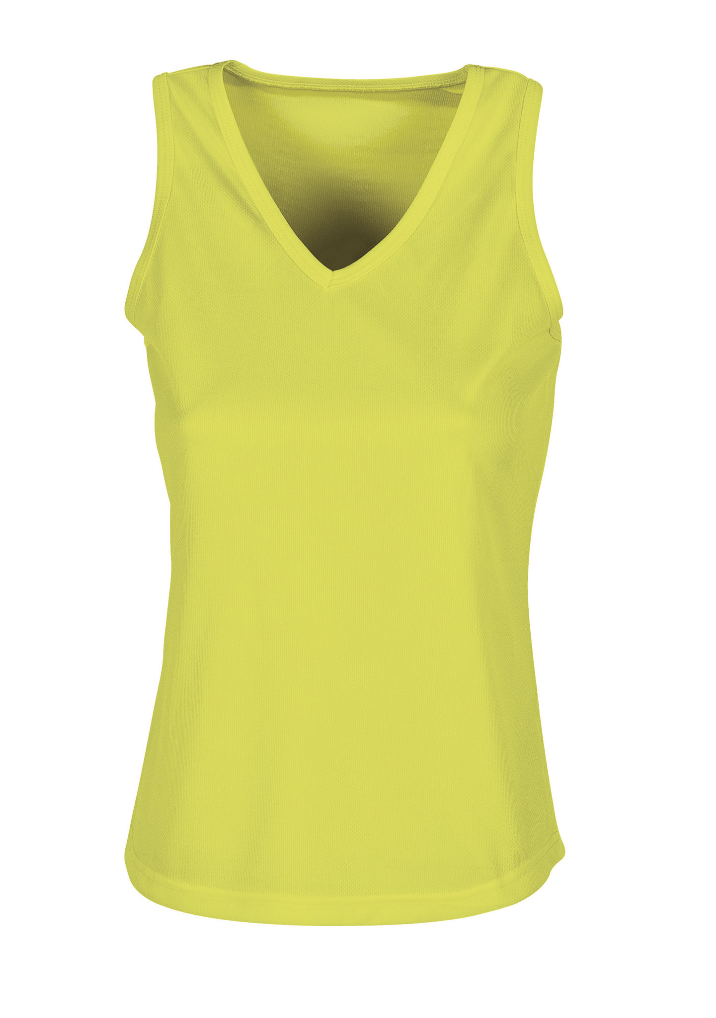 Firstop Damen-Sport-Tanktop, 100 % Polyester, 140 g/m² Atoll, Größe S - YE – Fluoreszierendes Gelb