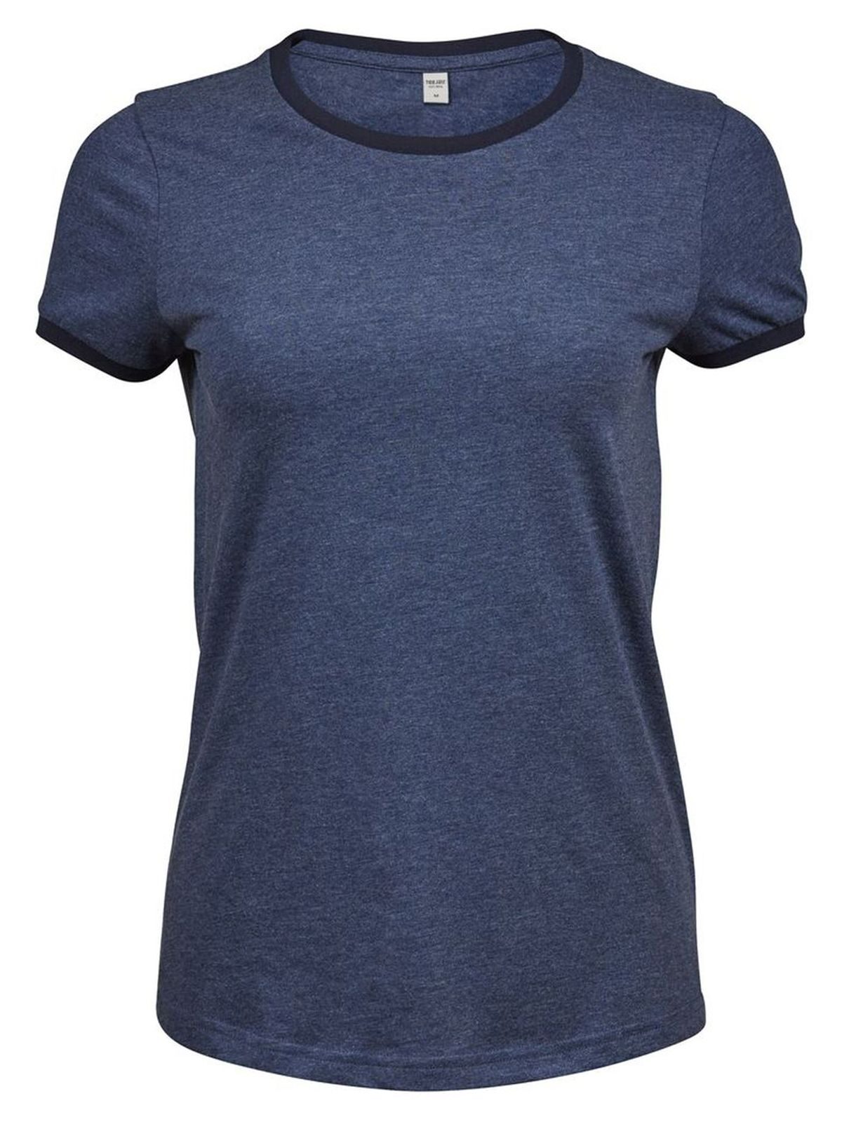 Damen-Ringer-T-Shirt - 200 - Melange-Marineblau