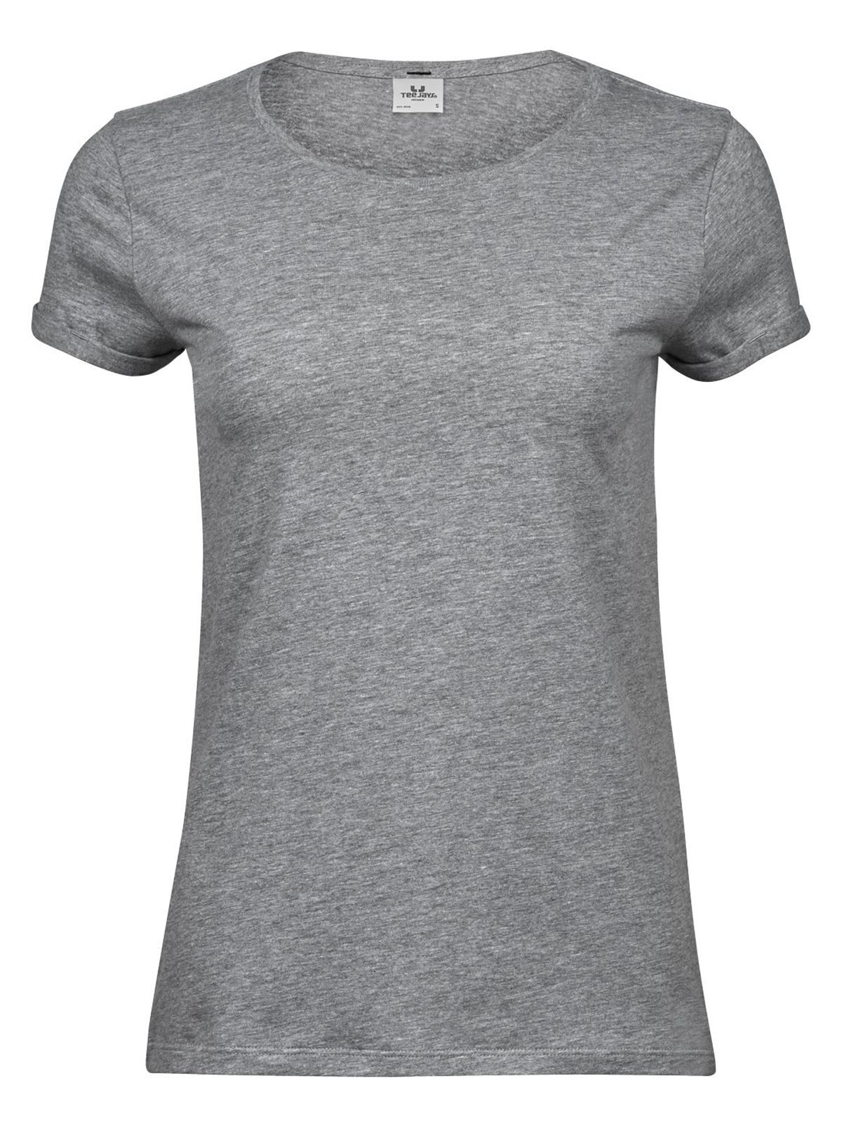 Damen-Roll-Up-T-Shirt - 007 - Heidegrau