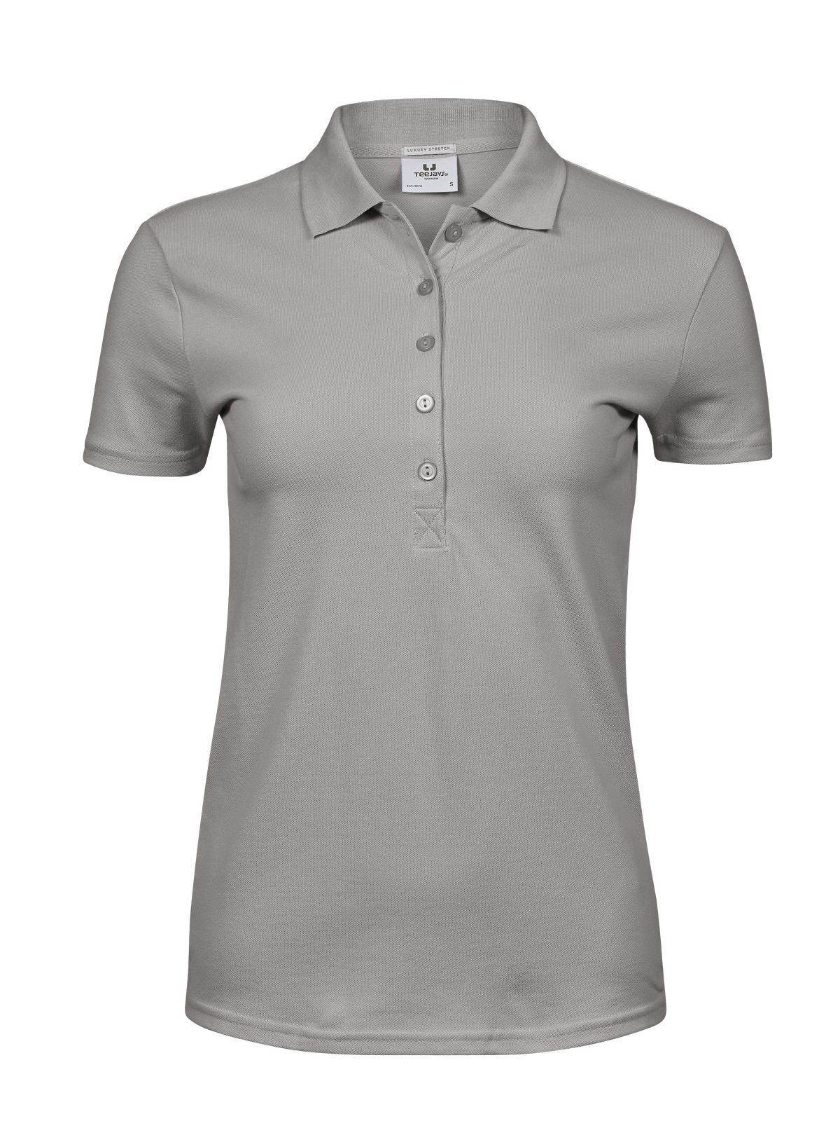 Luxuriöses Stretch-Polohemd für Damen - 014 - Stein