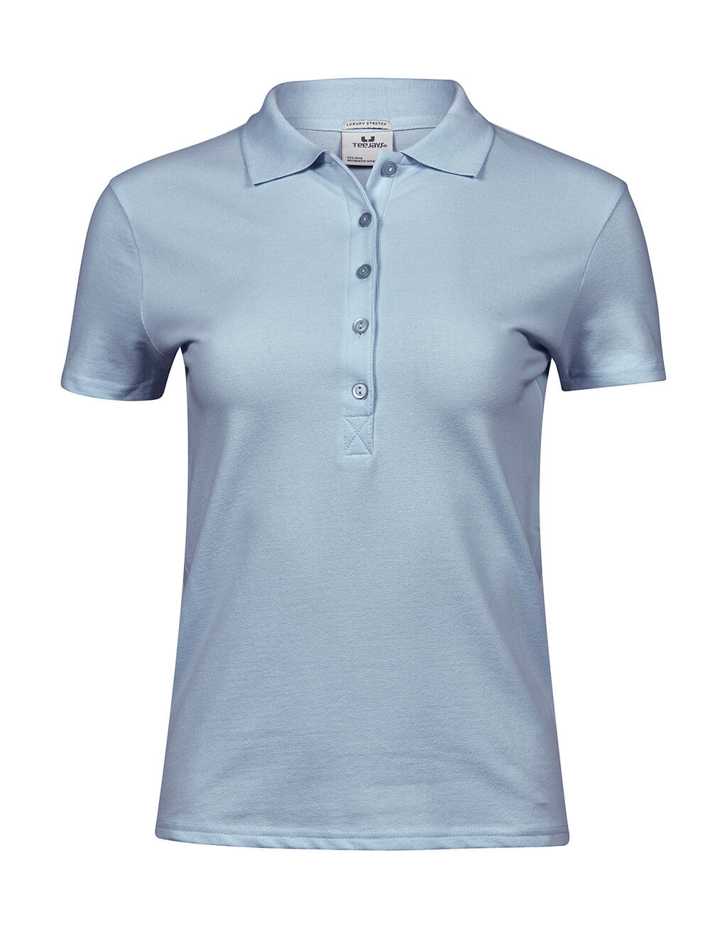 Luxuriöses Stretch-Polohemd für Damen - Hellblau
