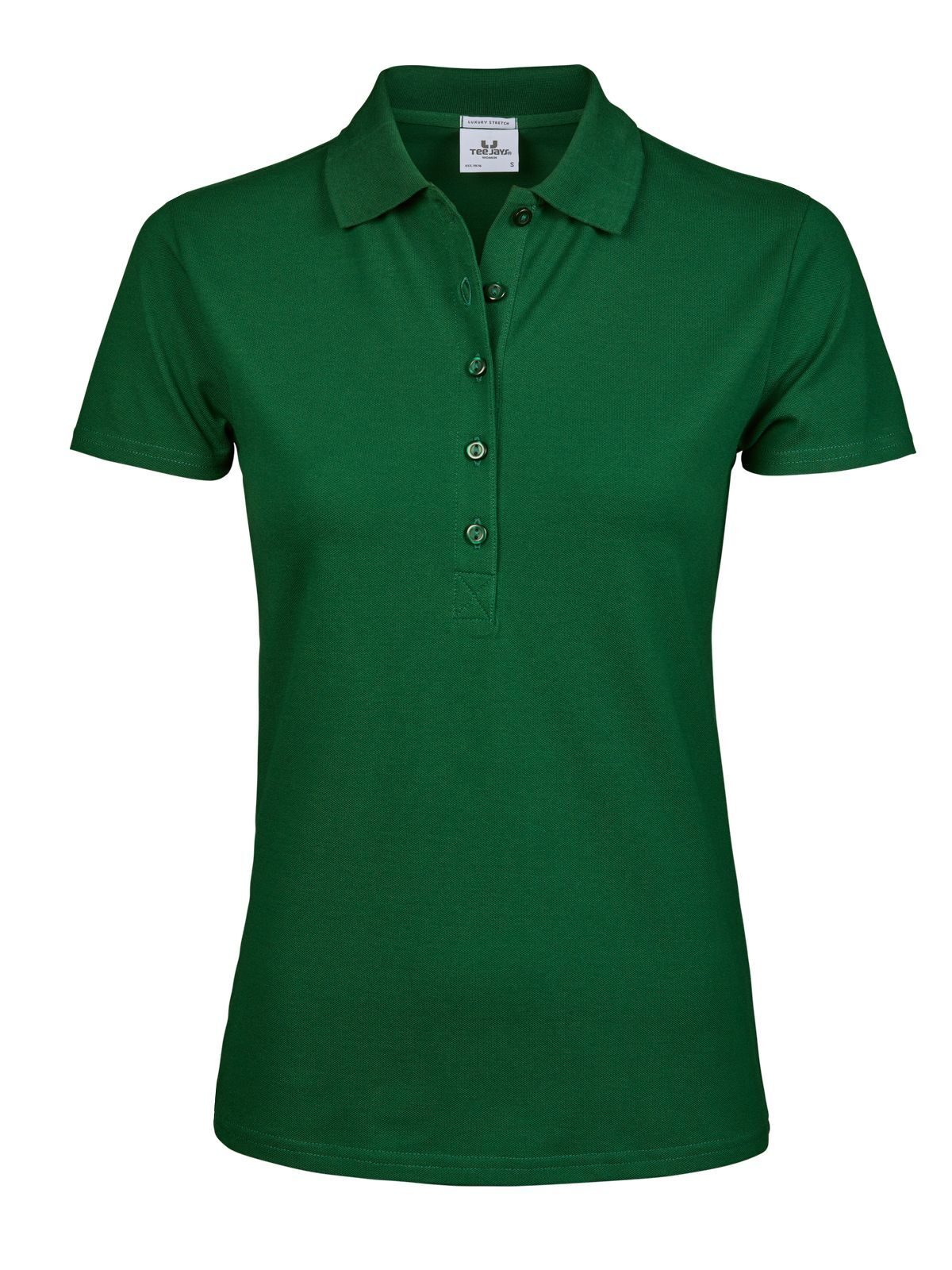 Luxuriöses Stretch-Polohemd für Damen - 056 - Waldgrün