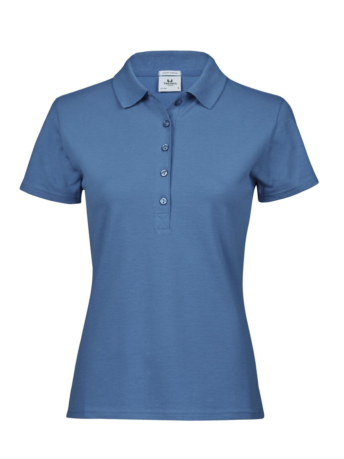 Luxuriöses Stretch-Polohemd für Damen - Ozeanblau