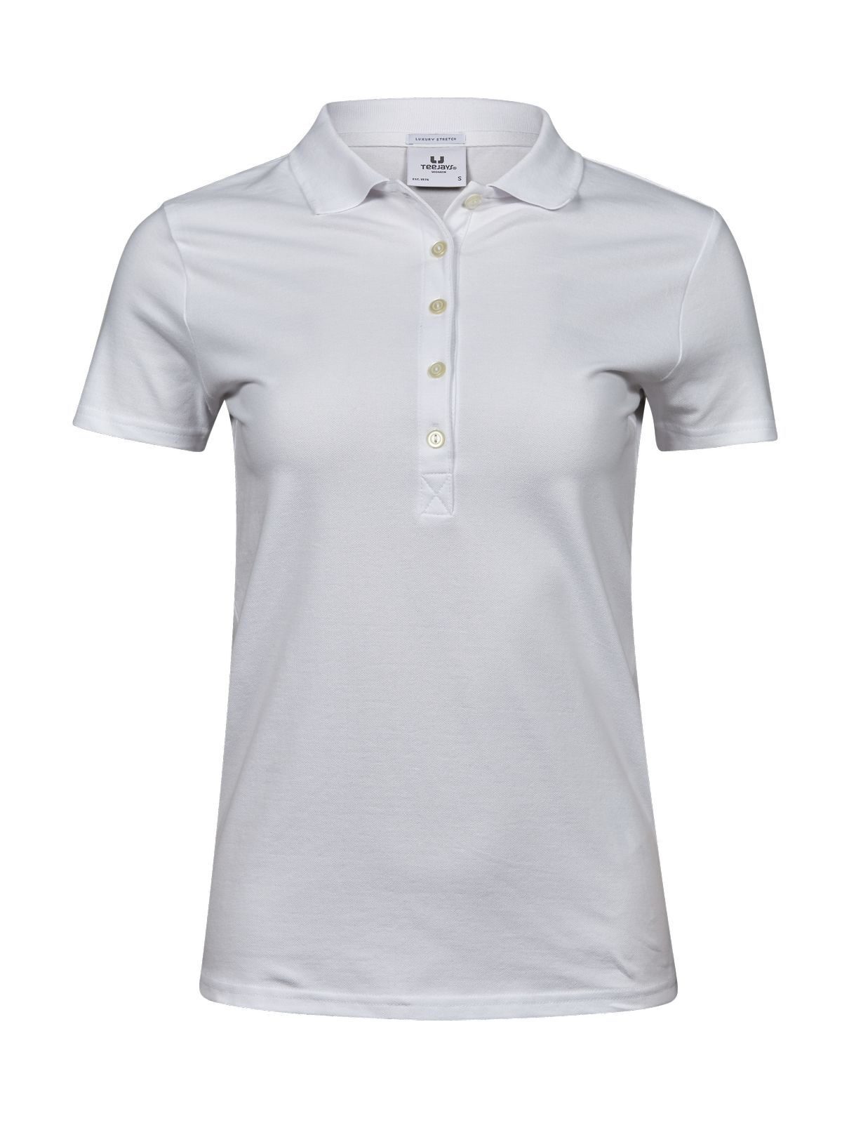 Luxuriöses Stretch-Polohemd für Damen - 001 - Weiß
