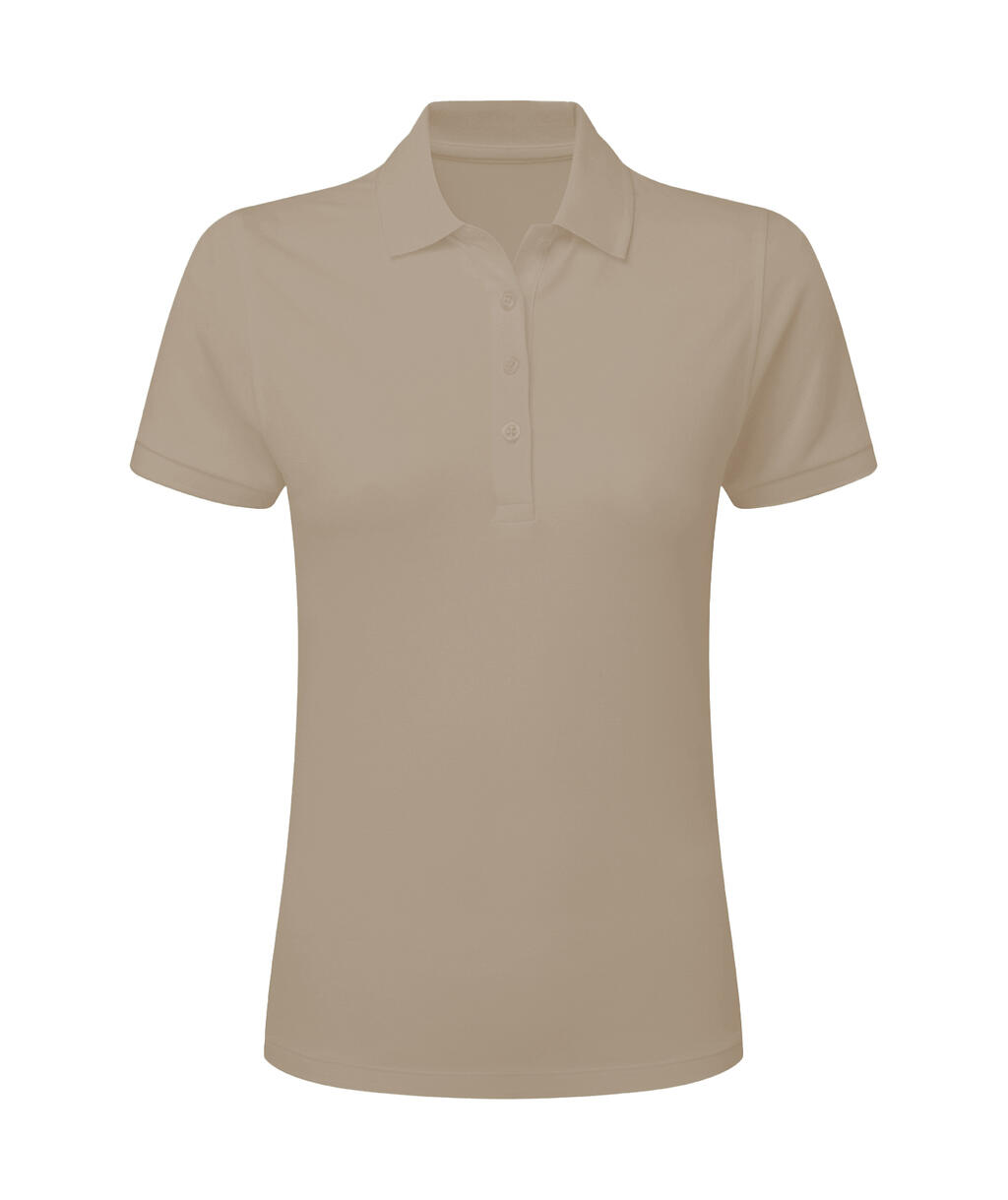 Stretch-Poloshirt für Damen ohne Markenetikett - Pastel Macchiato