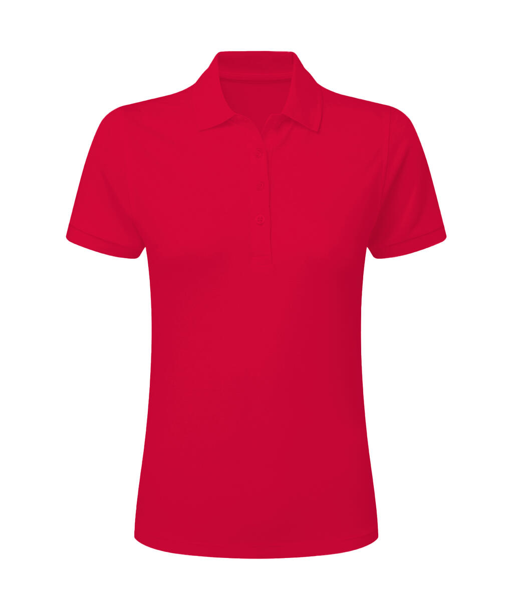 Stretch-Poloshirt für Damen ohne Markenetikett - Rot