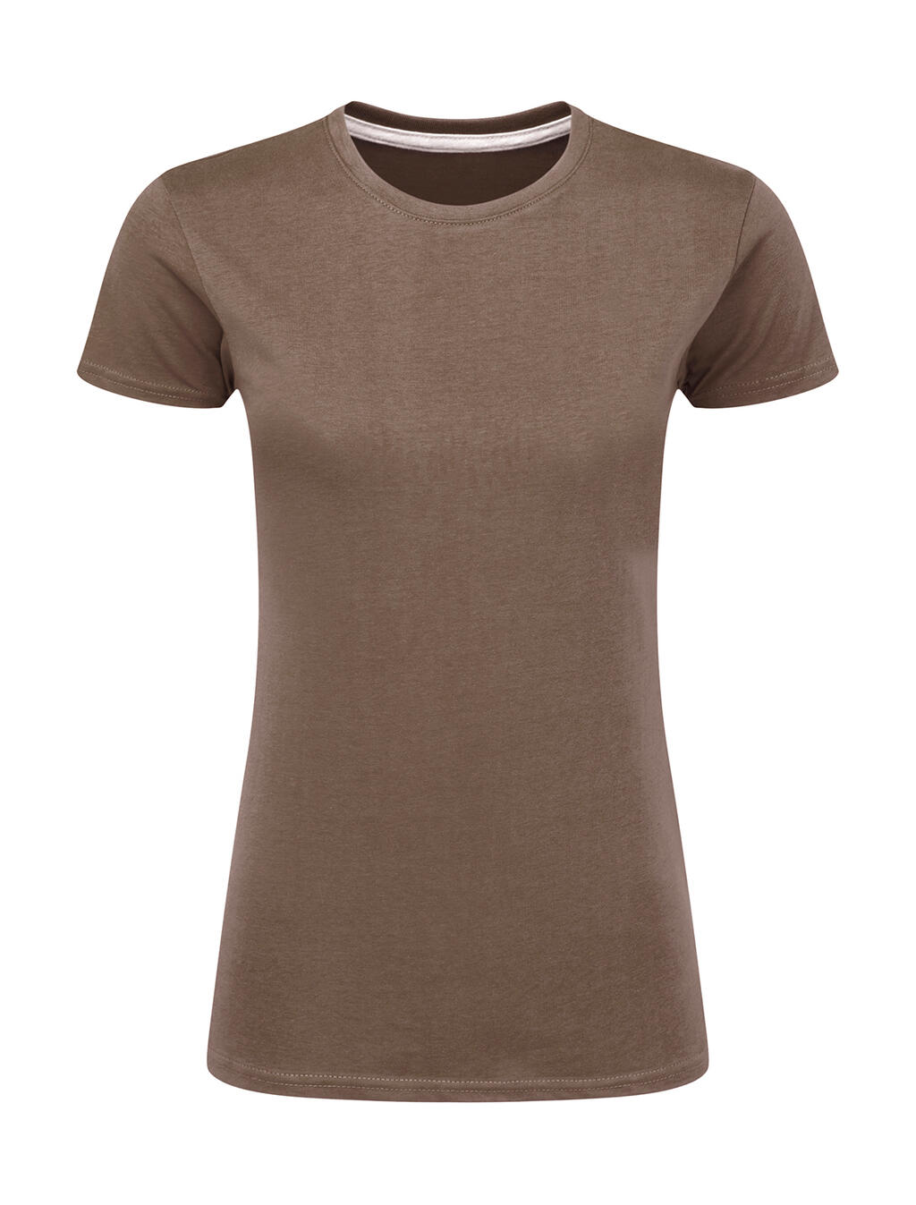 Damen-T-Shirt mit Markenlogo (ohne Etikett) - 709 - DUNKLES TAUPE