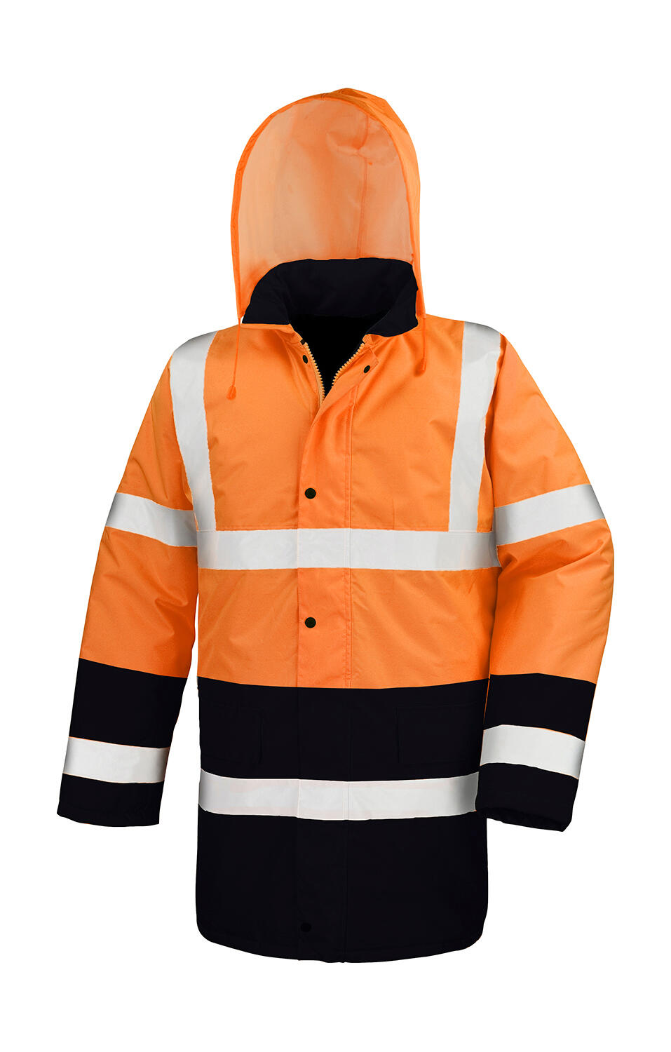 Safety Core Autobahn-Zweifarbenjacke - 478 - Fluoreszierendes Orange-Schwarz