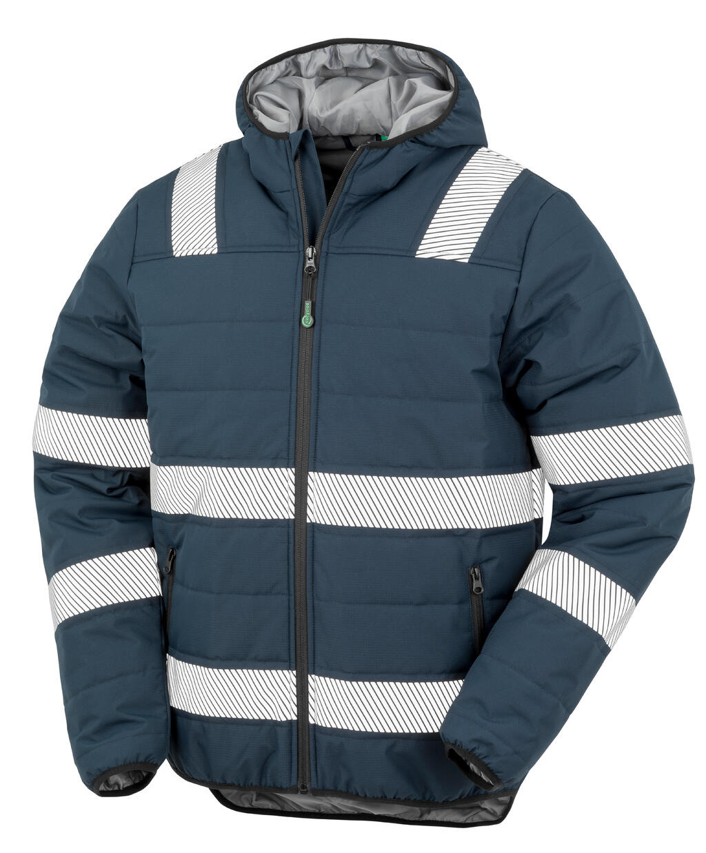 Gepolsterte Sicherheitsjacke aus recyceltem Ripstop-Gewebe - Marineblau
