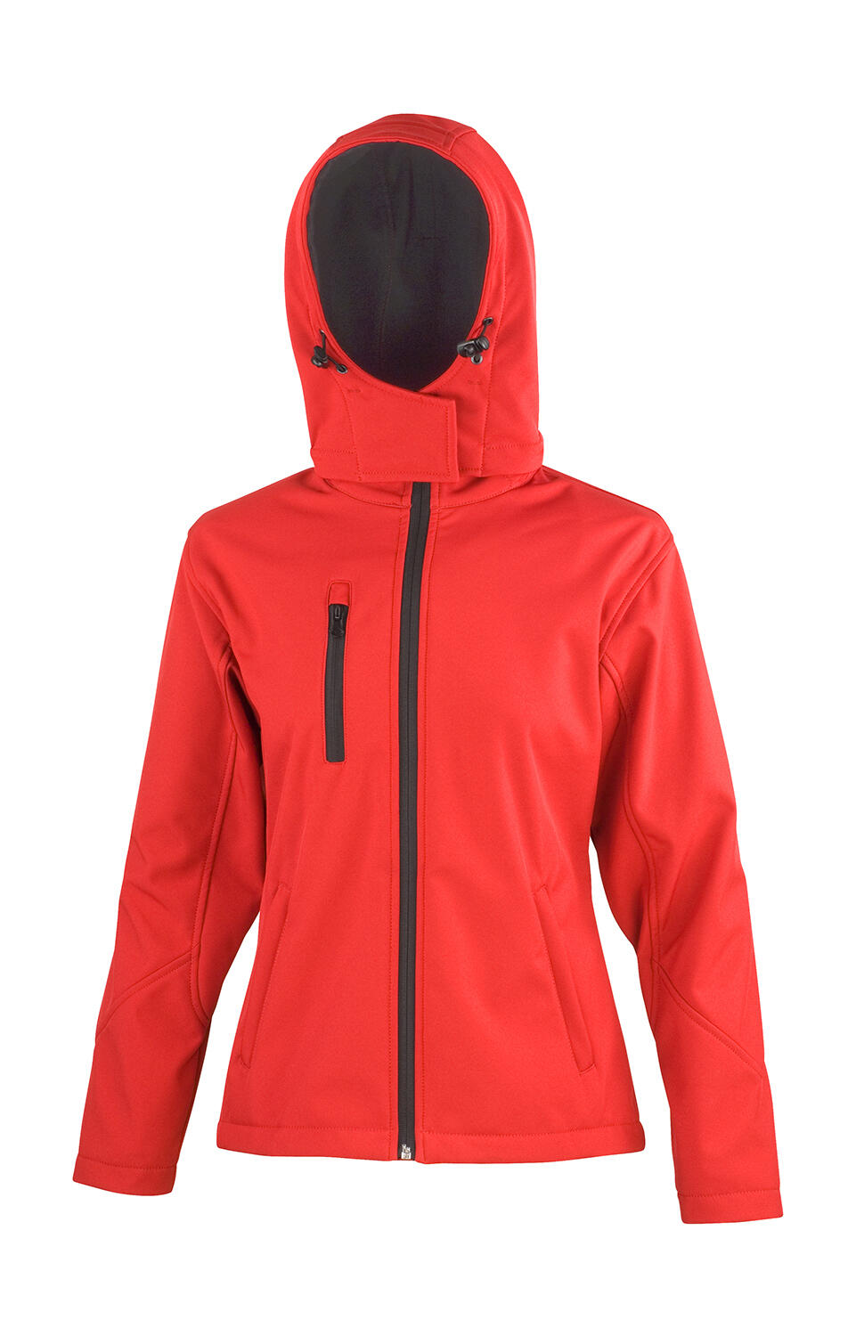 Damen-Softshelljacke TX Performance mit Kapuze - Rot/Schwarz
