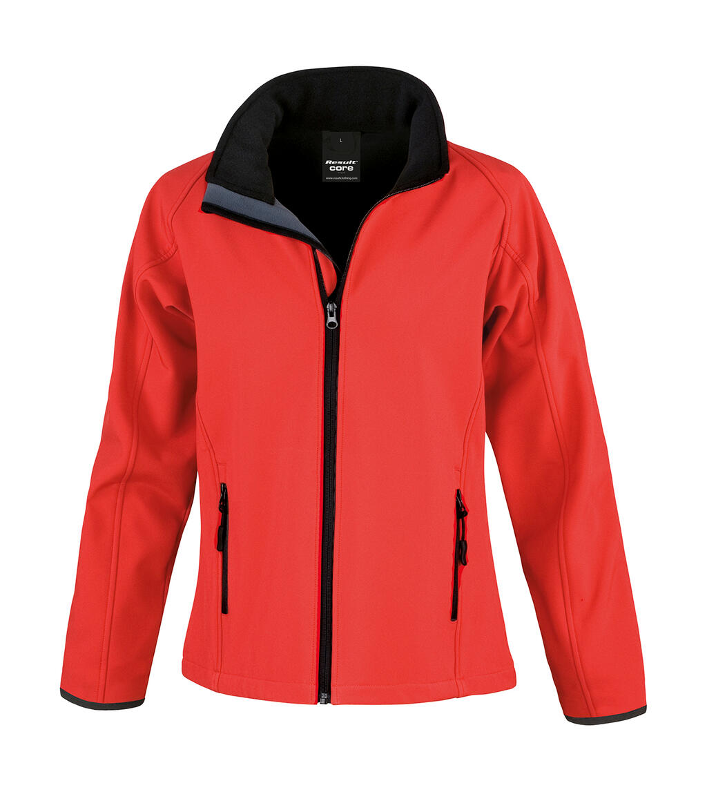 Bedruckbare Softshelljacke für Damen - Rot/Schwarz