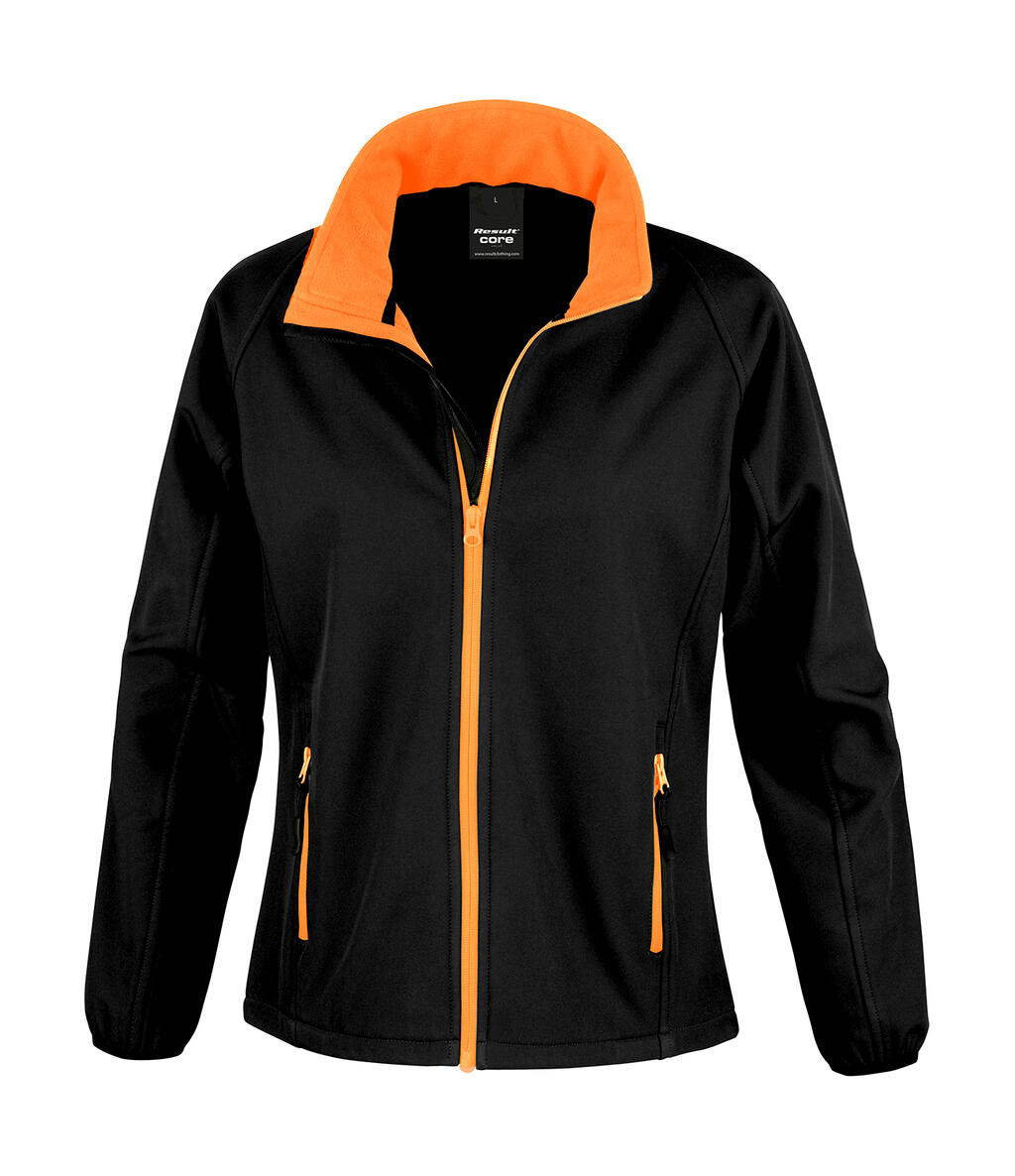 Bedruckbare Softshelljacke für Damen - 178 - SCHWARZ-ORANGE