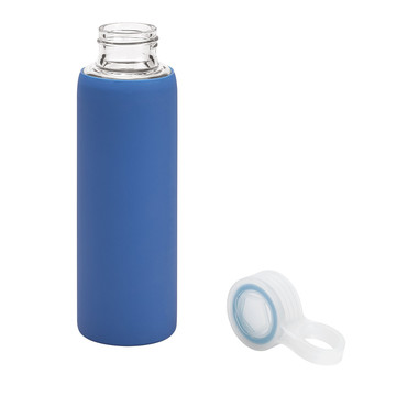 DHABI. 380 ml Sport-Trinkflasche aus Borosilikatglas. - 104 - Blau