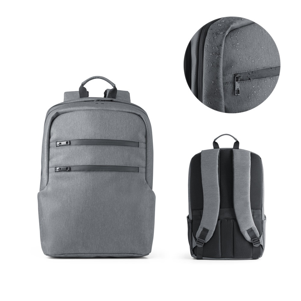 BROOKLYN. Wasserdichter 15-Zoll-Laptop-Rucksack aus zweifarbigem Nylon.