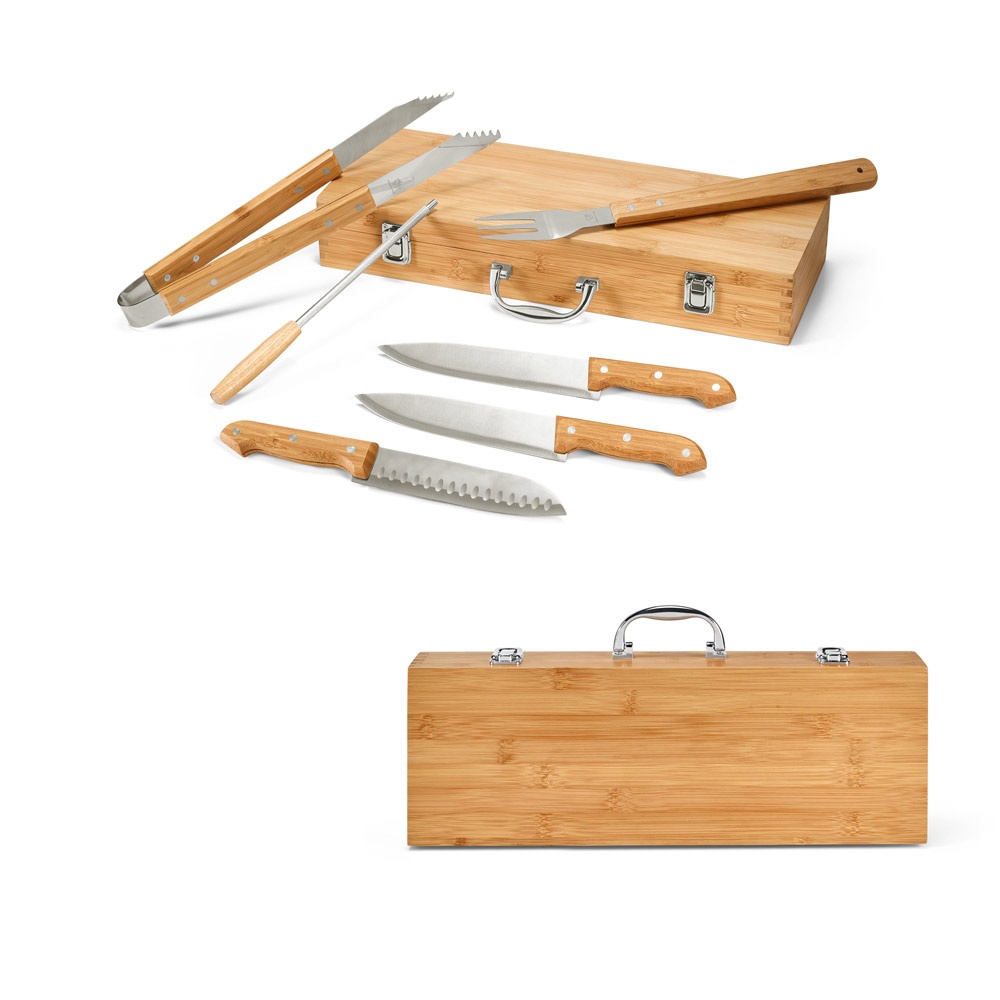 KABSA. Grillbesteck-Set in einer Bambusbox