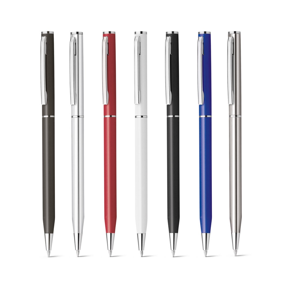 LESLEY METALLIC. Kugelschreiber aus Aluminium mit Clip und Drehmechanismus.