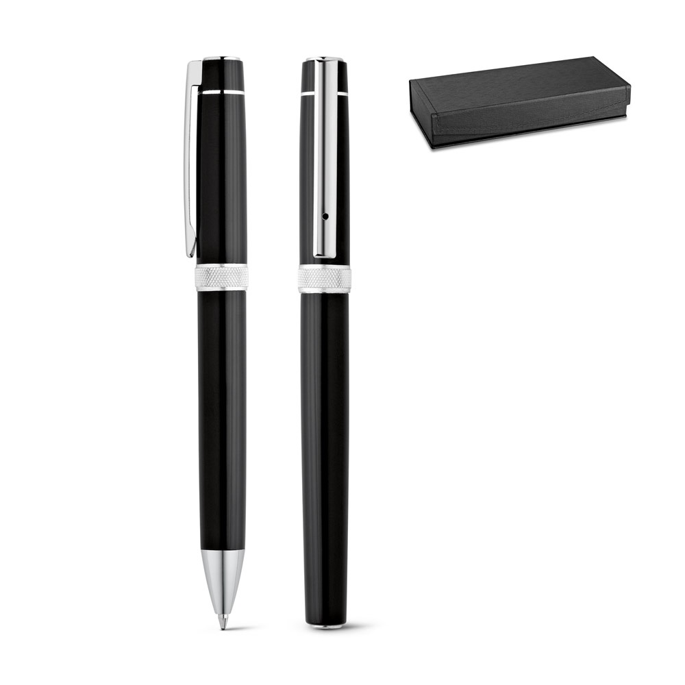 DOURO. Set aus Metall-Rollerball und Kugelschreiber.