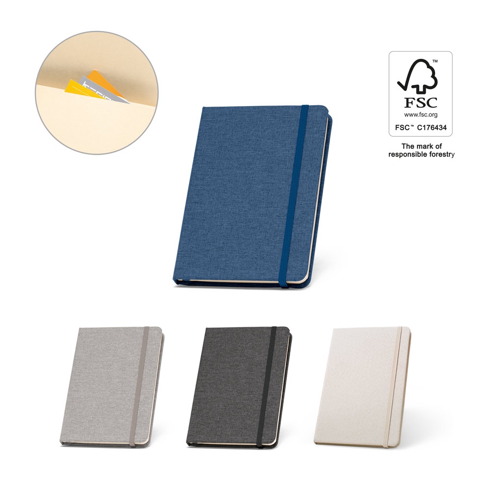 BOYD. Notizbuch im A5-Format aus recyceltem Polyester (100 % rPET) mit linierten Seiten