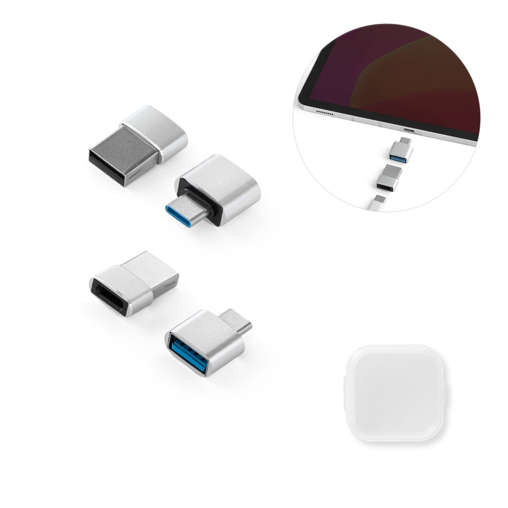 MINSKY. Set mit 2 USB-A-auf-USB-C-Aluminiumadaptern