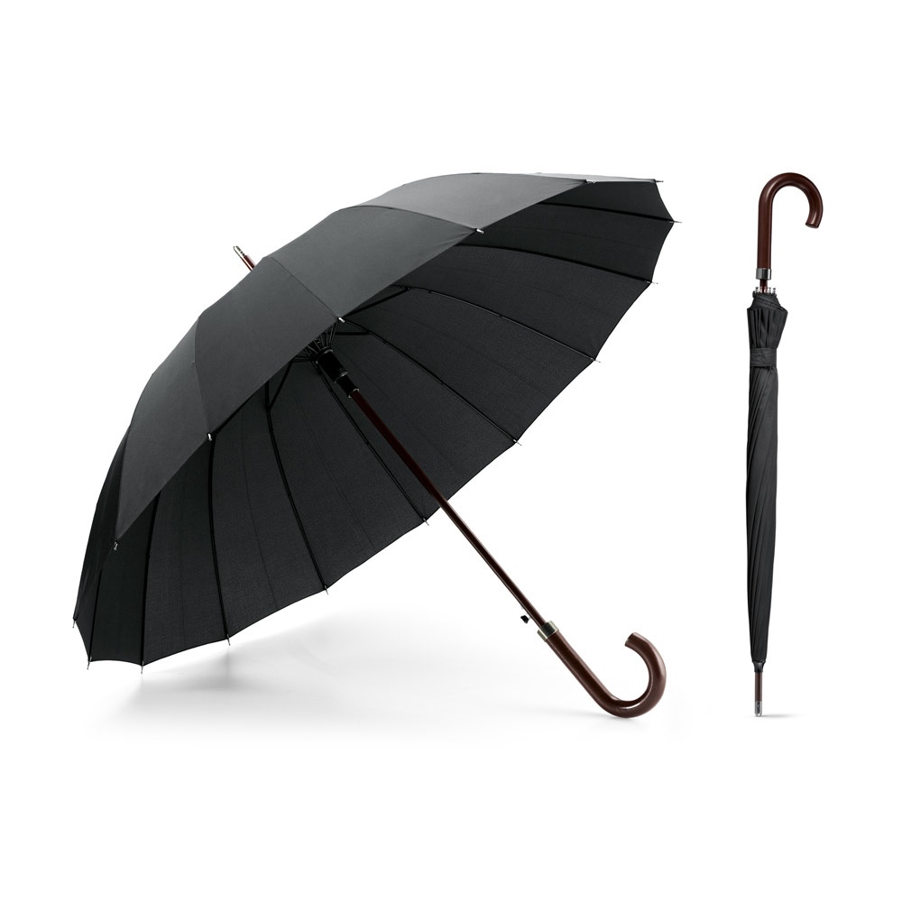 HEDI. 16-Streben-Regenschirm aus 190T-Pongee mit automatischer Öffnung.