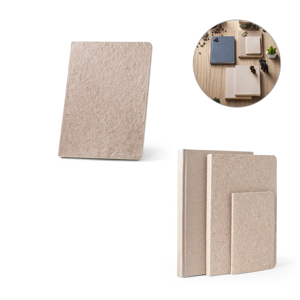 HALBSTARRES TEEBUCH. A5-Notizblock mit flexiblem Einband aus Teeblattresten (65%).