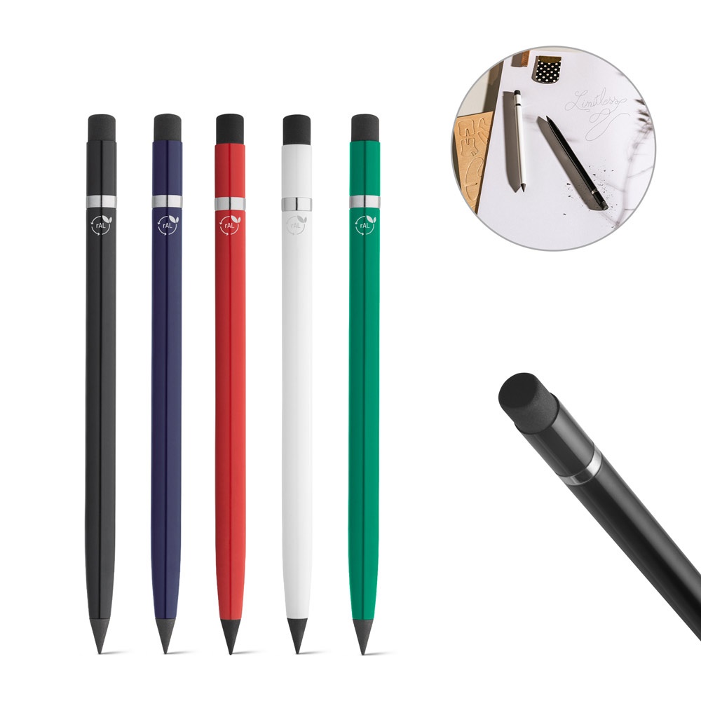 LIMITLESS. Tintenloser Stift mit einem Korpus aus 100% recyceltem Aluminium (rAL).