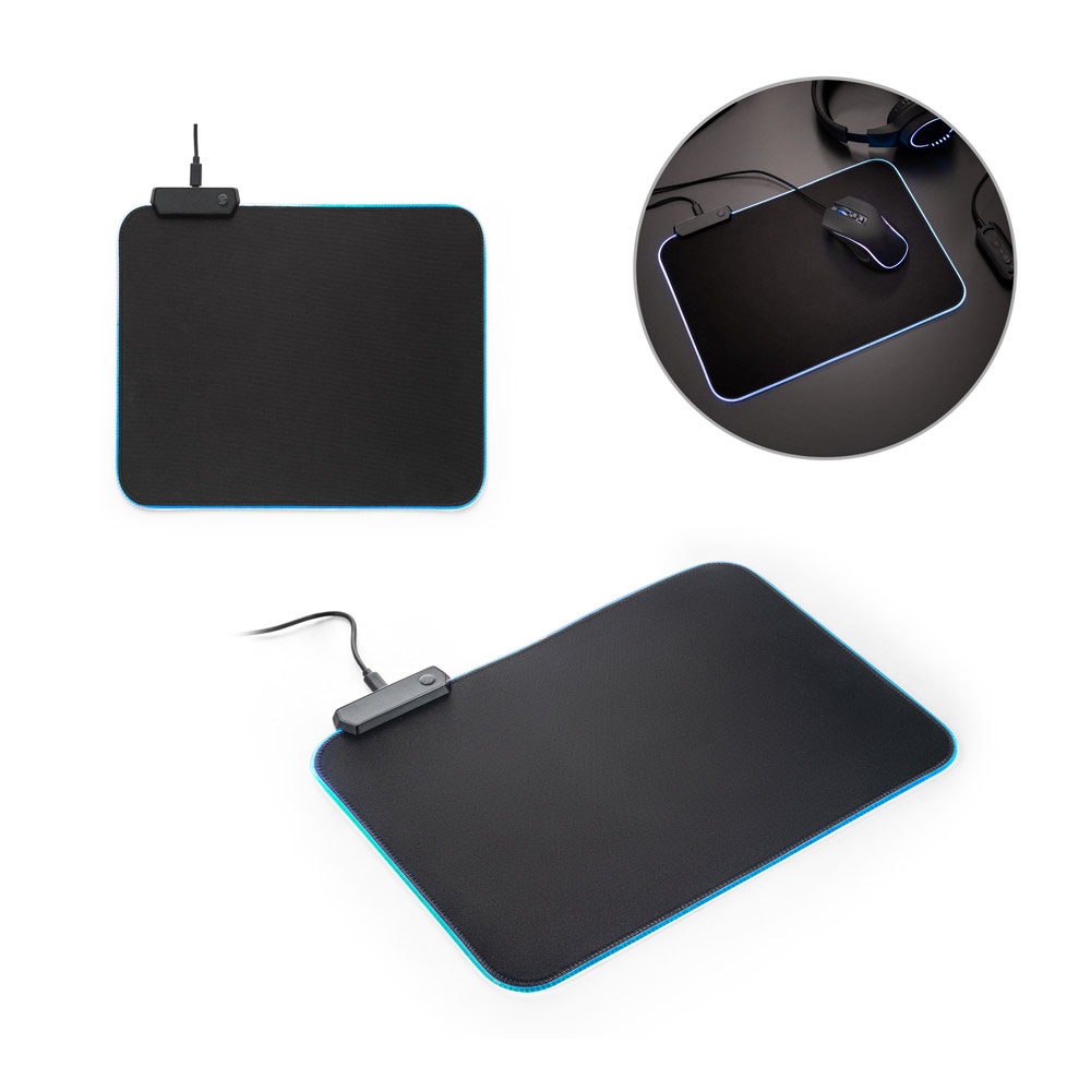 THORNE MAUSPAD RGB. Gaming-Mauspad mit RGB-LED-Beleuchtung aus Polyester.