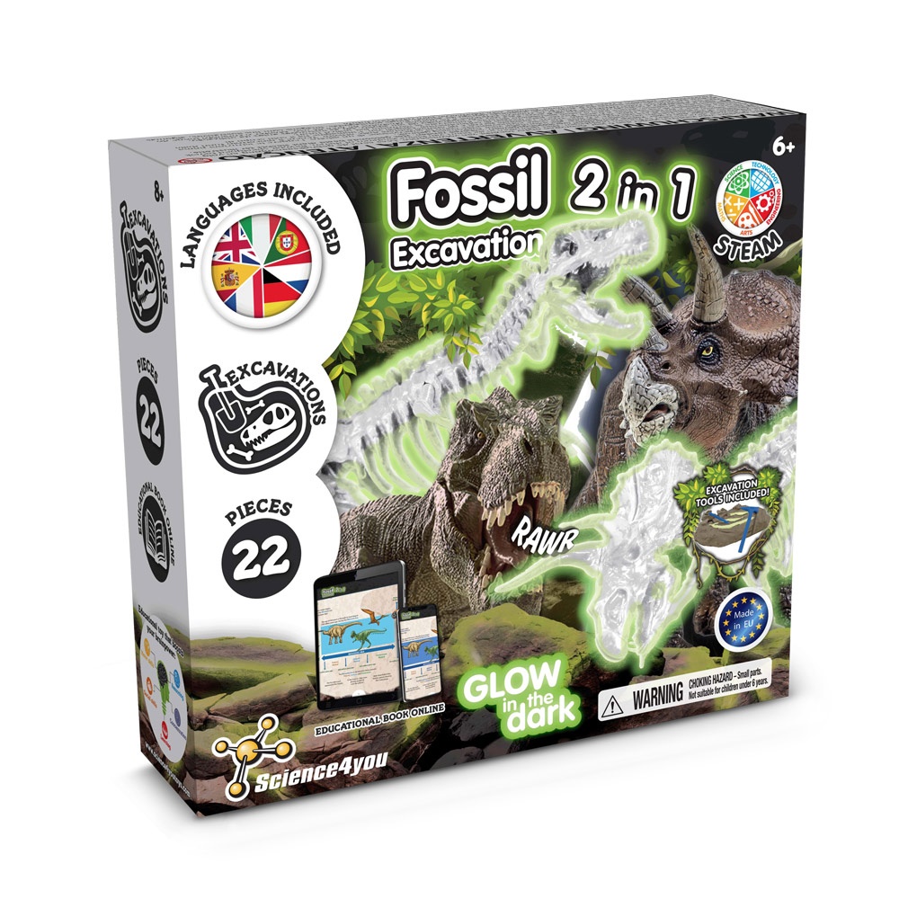 2-in-1-Fossilienausgrabungsset I. Lernspiel für Kinder