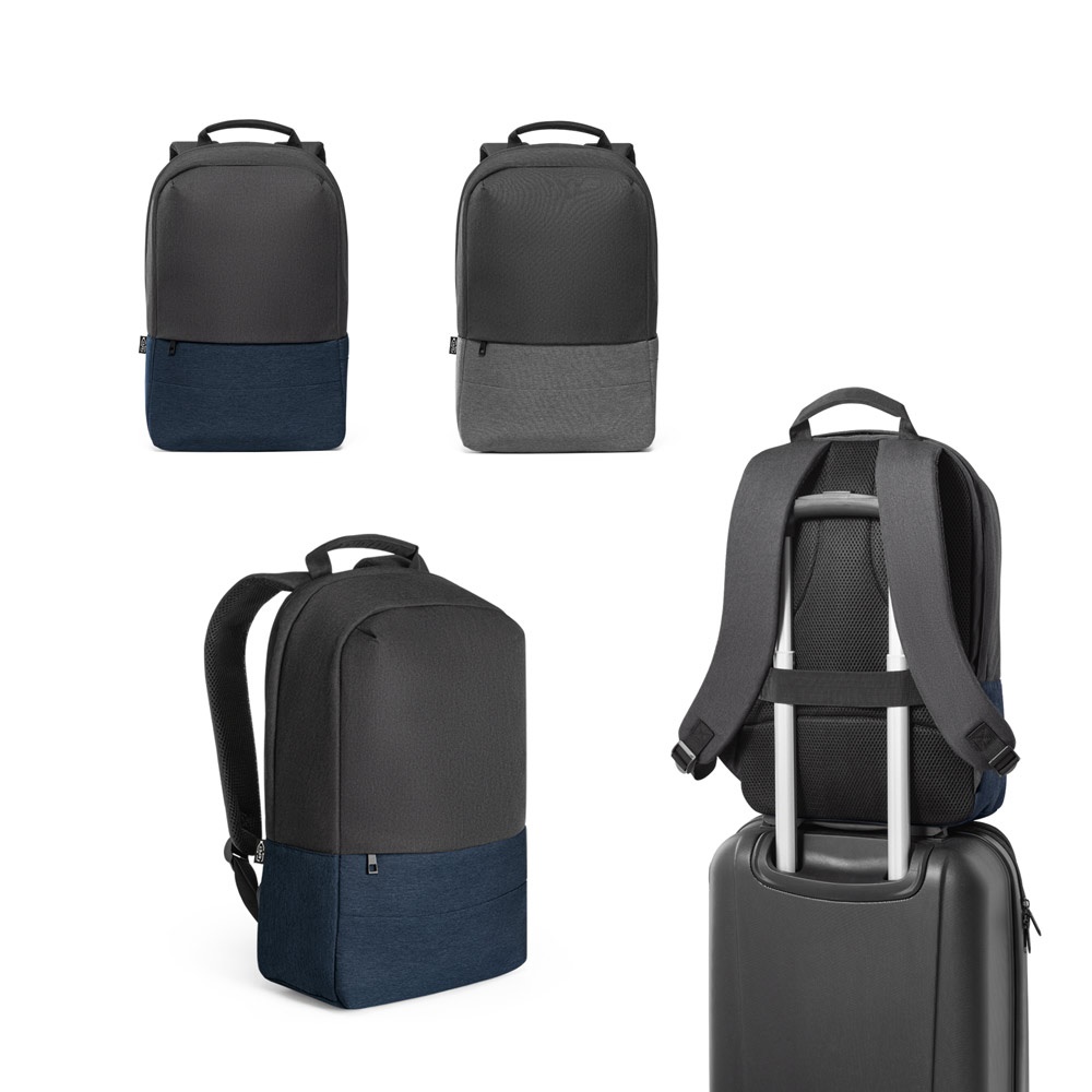 GENOA BPACK. Diebstahlsicherer Rucksack aus hochdichtem 600D-Recycling-Polyester.