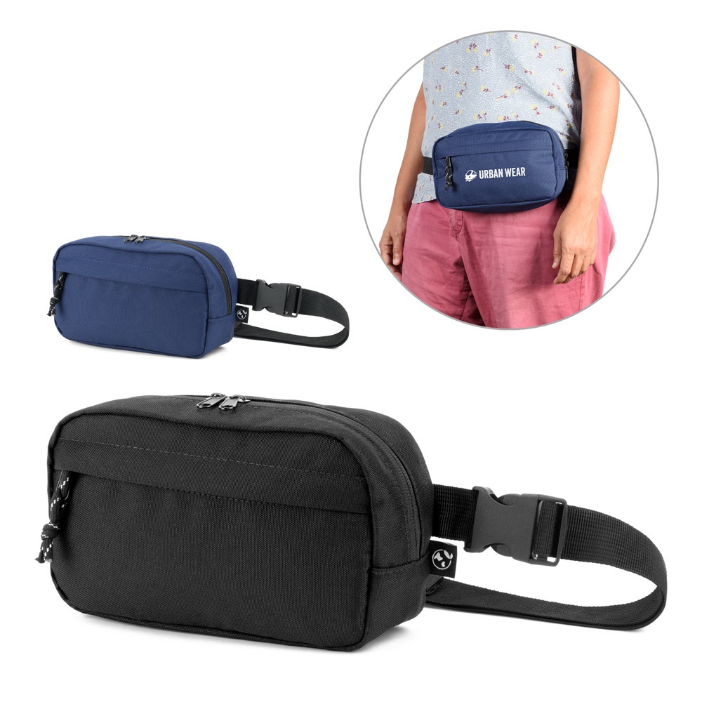 MYKONOS. Bauchtasche aus 600D recyceltem Polyester mit Futter aus 210D recyceltem Polyester.