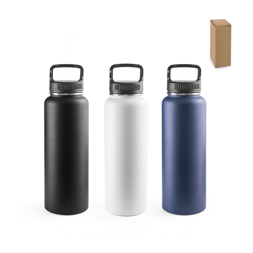 SINNER. Wasserflasche aus 90 % recyceltem Edelstahl mit einem großen Fassungsvermögen von bis zu 1200 ml.