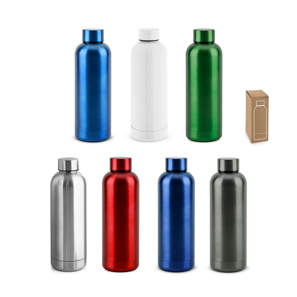 ODIN METALIC. Wasserflasche aus 90 % recyceltem Edelstahl, 550 ml