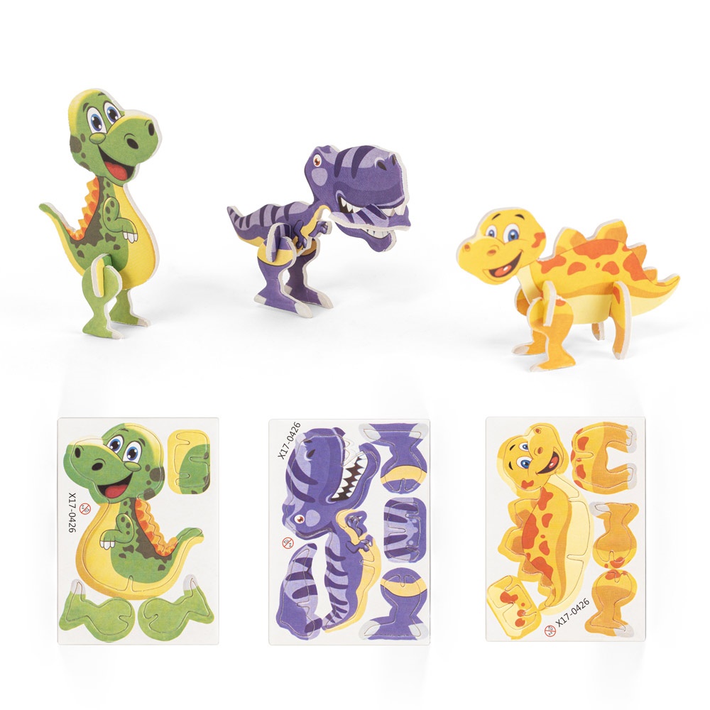 DINOSAURIER. 3D-Papierpuzzle in Form eines Dinosauriers.