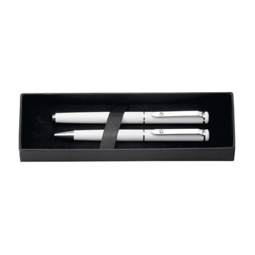 CALIOPE SET. Set mit Rollerball-Stift und Metallkugelschreiber. - 106 - Weiß