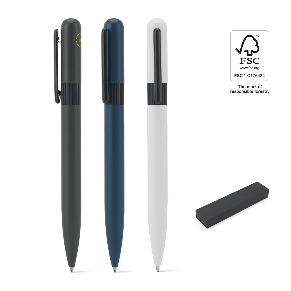 ELSIE ROUND. Kugelschreiber aus Metall (60 % recycelt) mit abgerundetem Design.