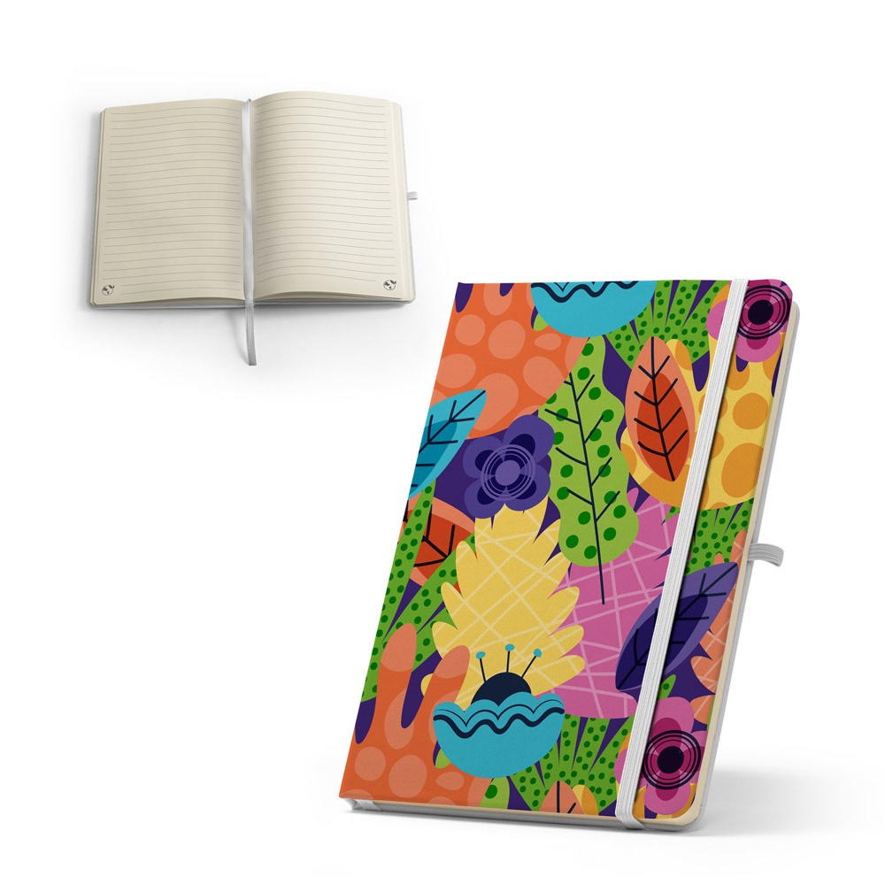 ANNE SUB. A5 Notizbuch aus recyceltem Polyester (100% rPET) 300D, ideal für die individuelle Gestaltung mittels Sublimation.