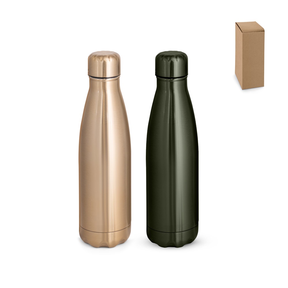 SHOW METALLIC. Edelstahl-Trinkflasche mit matter Metallic-Oberfläche, 510 ml.