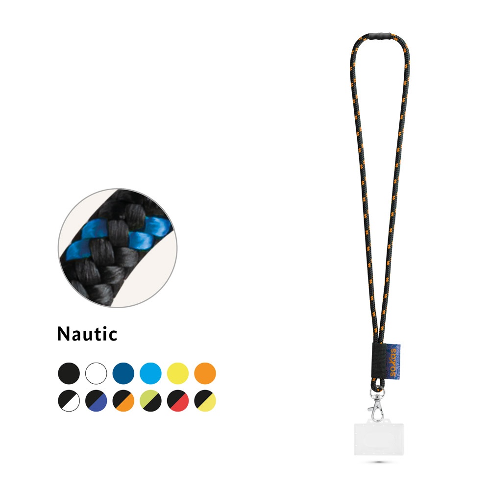 BRIDPORT. NAUTIC Lanyard-Set, lang (Ø 7 mm) mit 9 mm Karabinerhaken, Ø 7 mm Sicherheitsverschluss und 91 x 68 mm stabilem Ausweis-/Kartenhalter