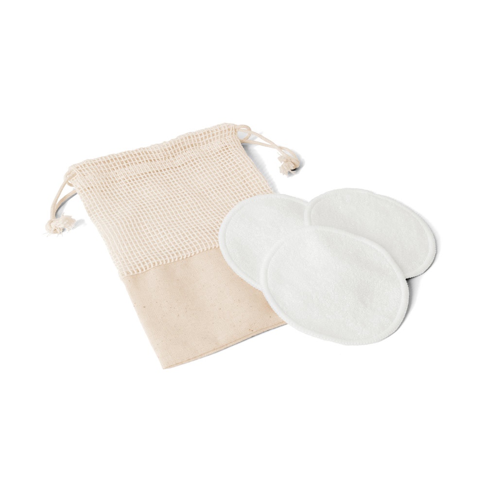 ELISE. Set mit 3 waschbaren und wiederverwendbaren Gesichtsreinigungspads.