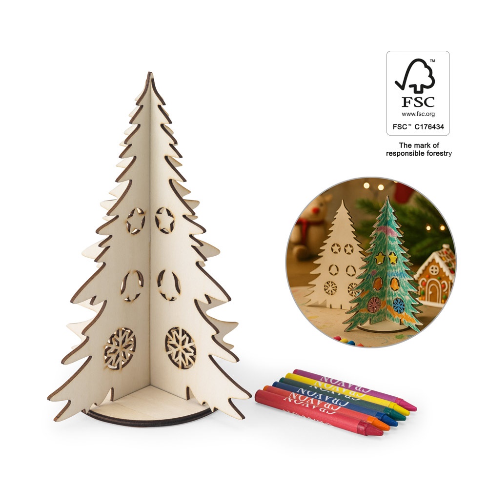 PINERY. Zerlegter Weihnachtsbaum aus Holz zum Ausmalen.