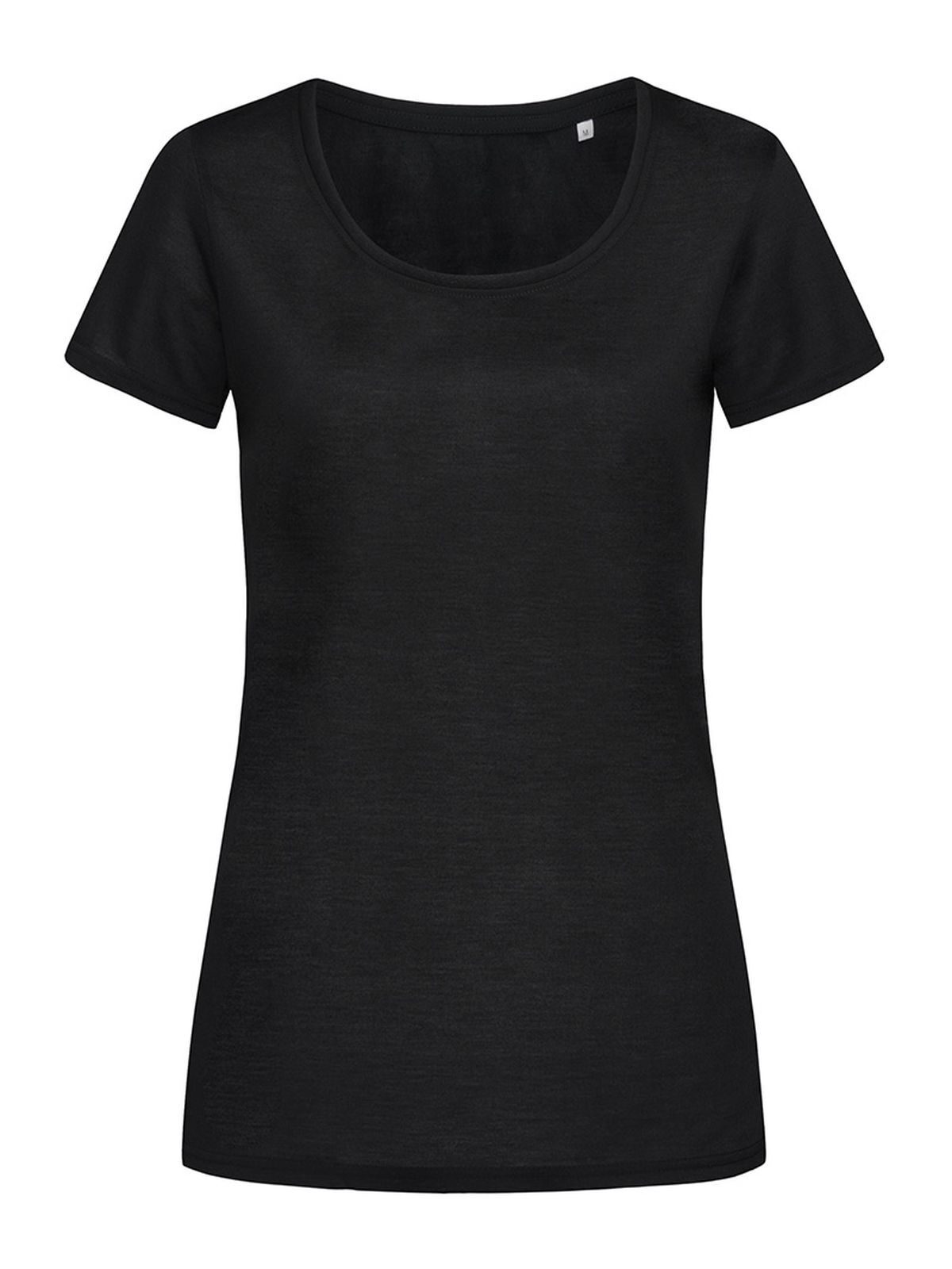 Damen-T-Shirt aus Baumwolle mit Touch-Effekt - BLO - BLO – Schwarzer Opal LC