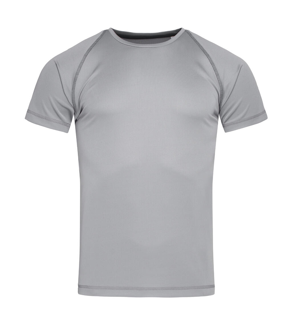 Active 140 Team Raglan Herren-T-Shirt - Silbergrau S
