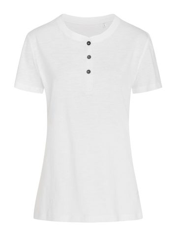 Sharon Henley T-Shirt Slub - WHI – Weiß